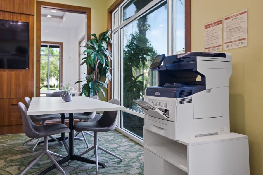 Stay connected and productive with high-speed Wi-Fi, meeting rooms, and printing.