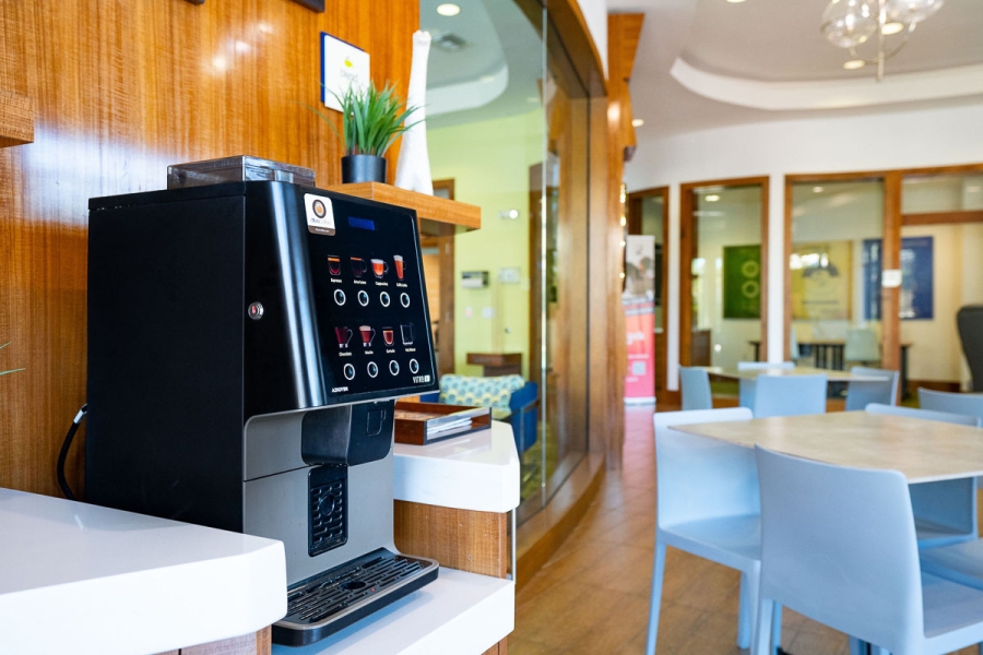 Fuel your day with fresh coffee or tea.