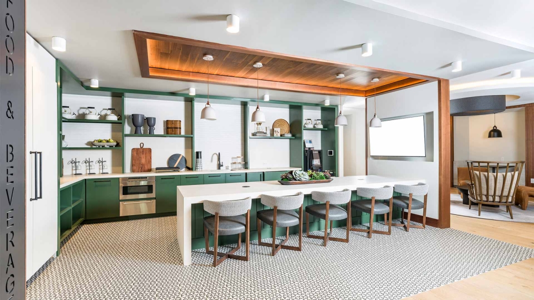 Enjoy your lunch in the community kitchen.